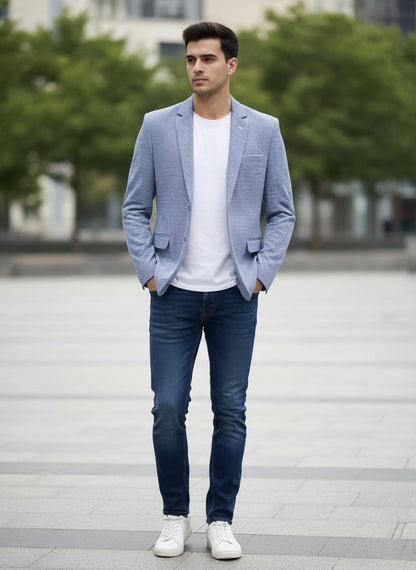 StreamKnit Smart Blazer - Blue | Waak