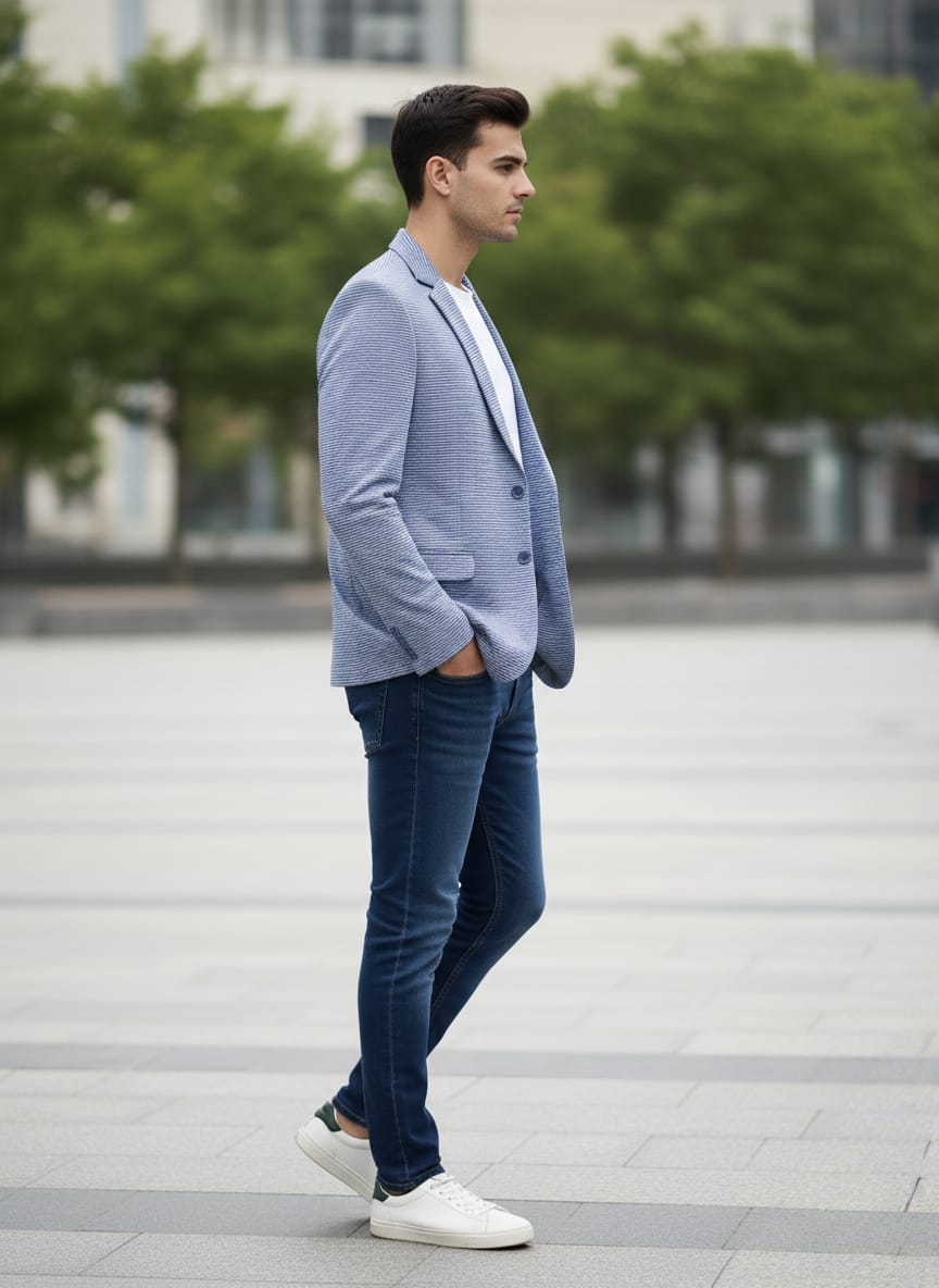 StreamKnit Smart Blazer - Blue | Waak