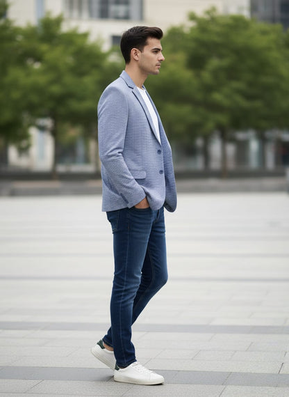StreamKnit Smart Blazer - Blue | Waak