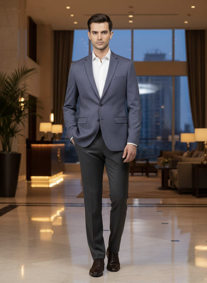 World is Yours Textured Blazer -D Grey | Waak