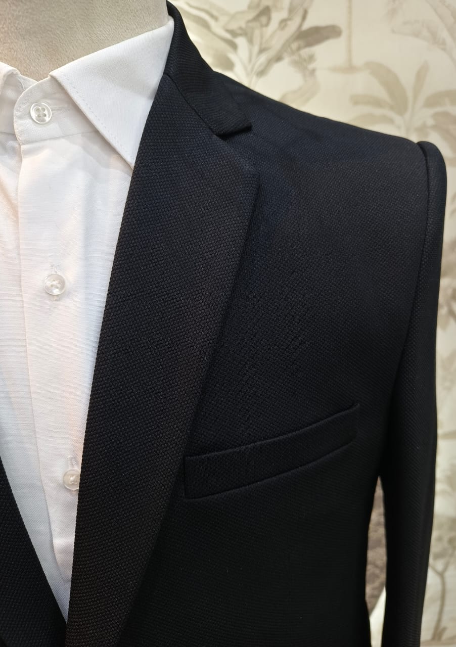 World is Yours Textured Blazer -Black| Waak