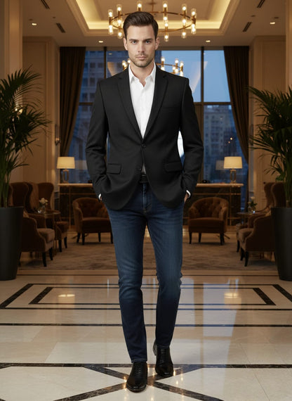 World is Yours Textured Blazer -Black| Waak
