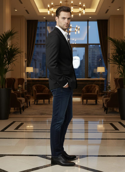 World is Yours Textured Blazer -Black| Waak