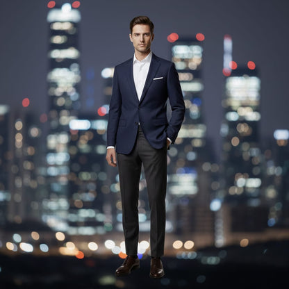 World is Yours Textured Blazer -BLUE| Waak