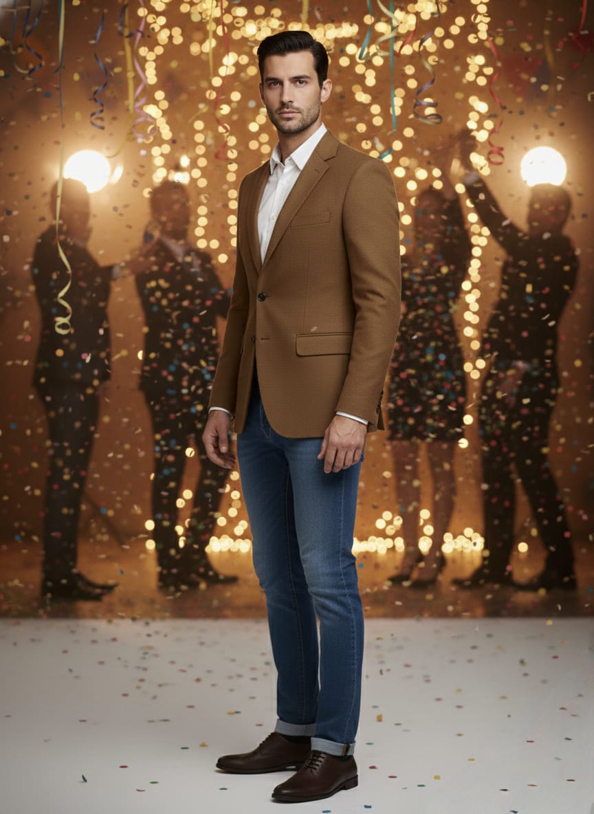 World is Yours Textured Blazer -Brown| Waak