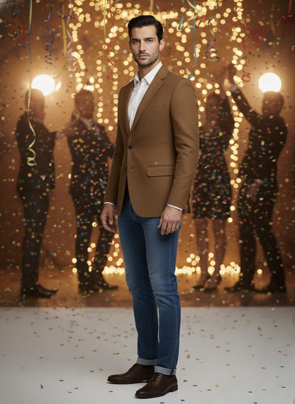 World is Yours Textured Blazer -Brown| Waak