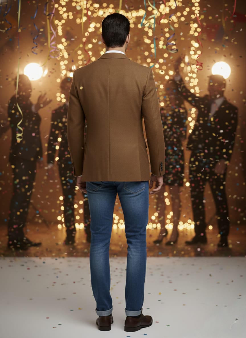 World is Yours Textured Blazer -Brown| Waak