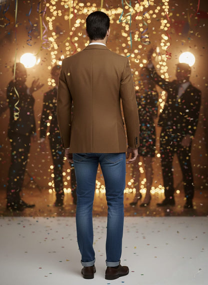 World is Yours Textured Blazer -Brown| Waak
