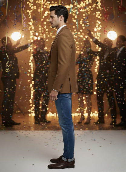 World is Yours Textured Blazer -Brown| Waak