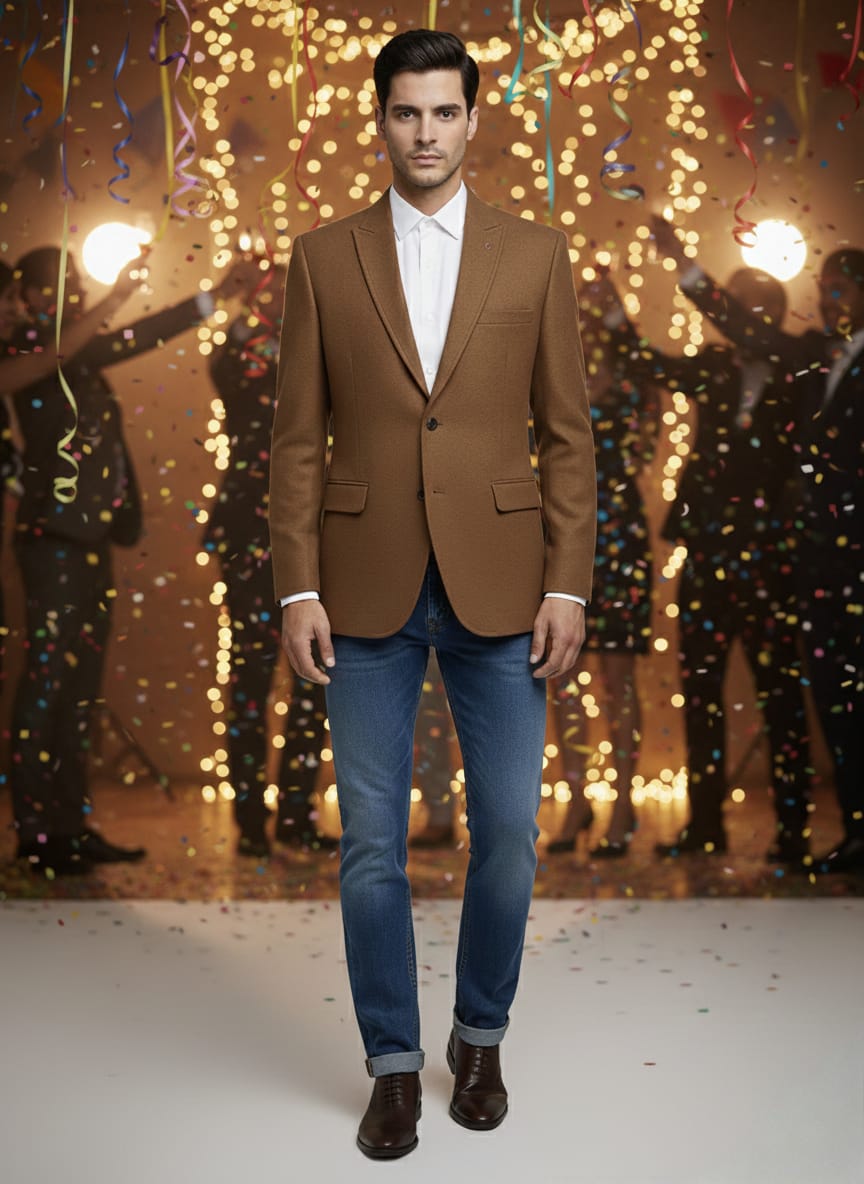 World is Yours Textured Blazer -Brown| Waak