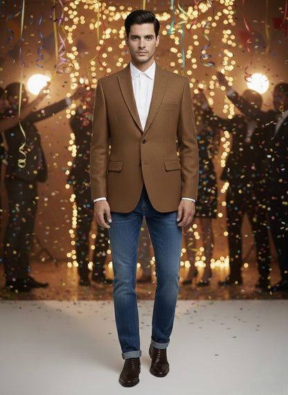 World is Yours Textured Blazer -Brown| Waak