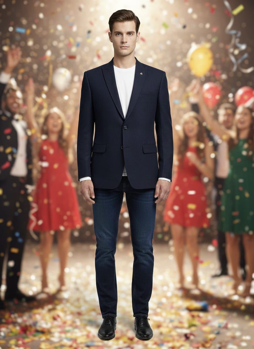World is Yours Textured Blazer -N Blue| Waak