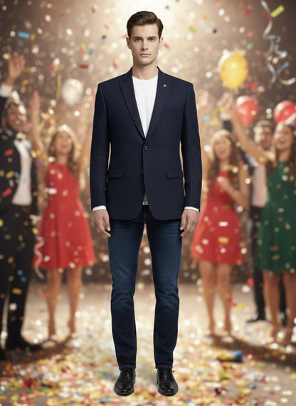 World is Yours Textured Blazer -N Blue| Waak