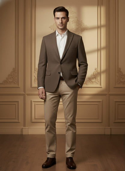 World is Yours Textured Blazer -D brown| Waak