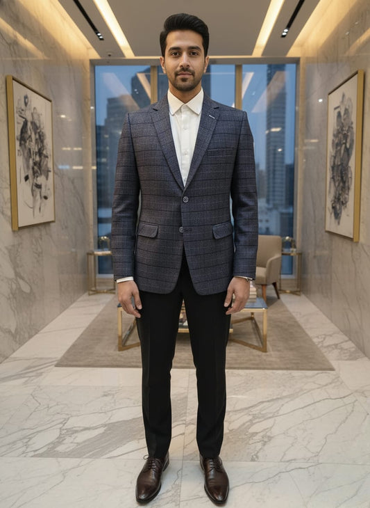 World is Yours Textured Blazer - GREY | Waak