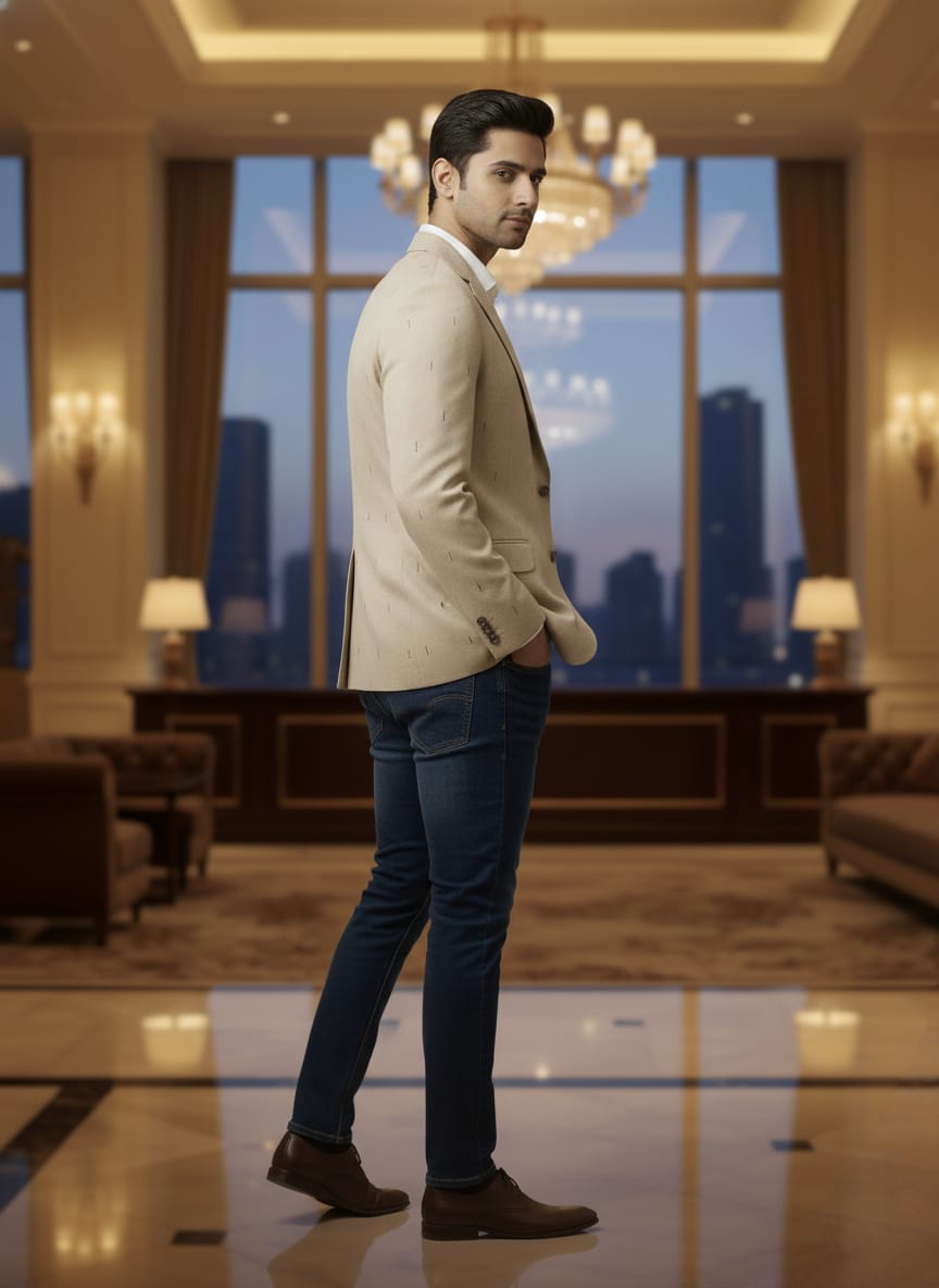 World is Yours Textured Blazer -Beige | Waak