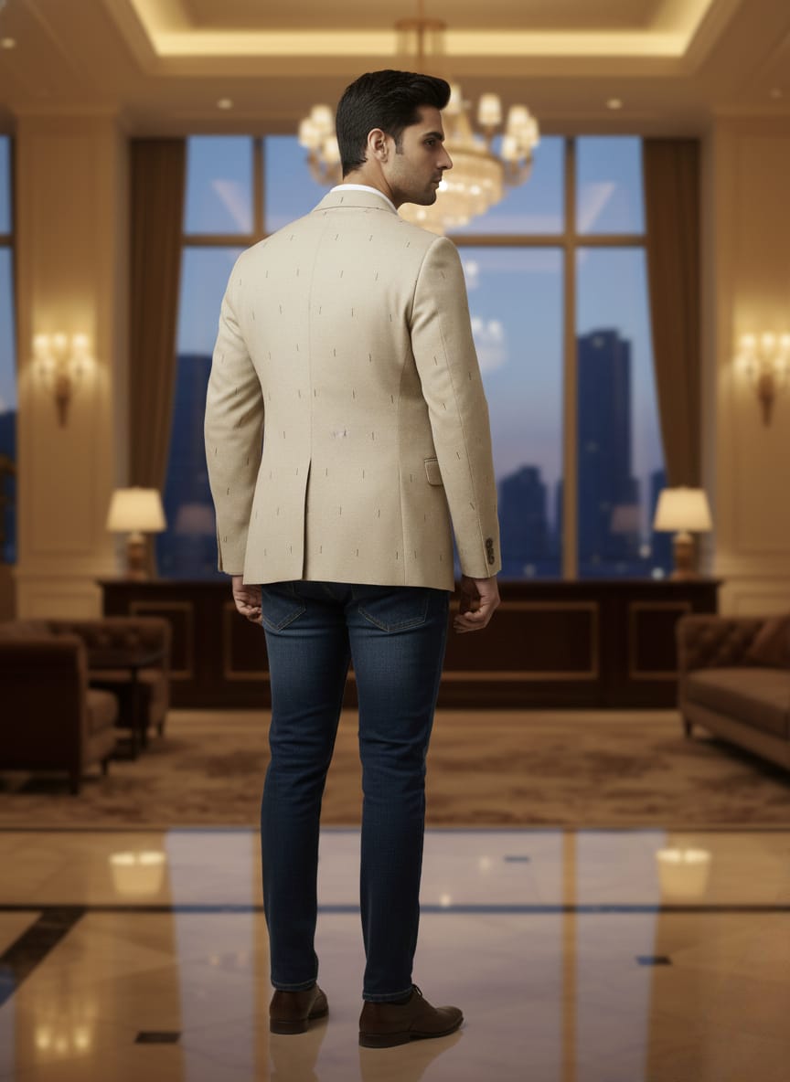 World is Yours Textured Blazer -Beige | Waak