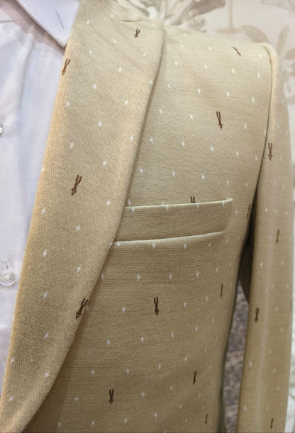 World is Yours Textured Blazer -Beige | Waak