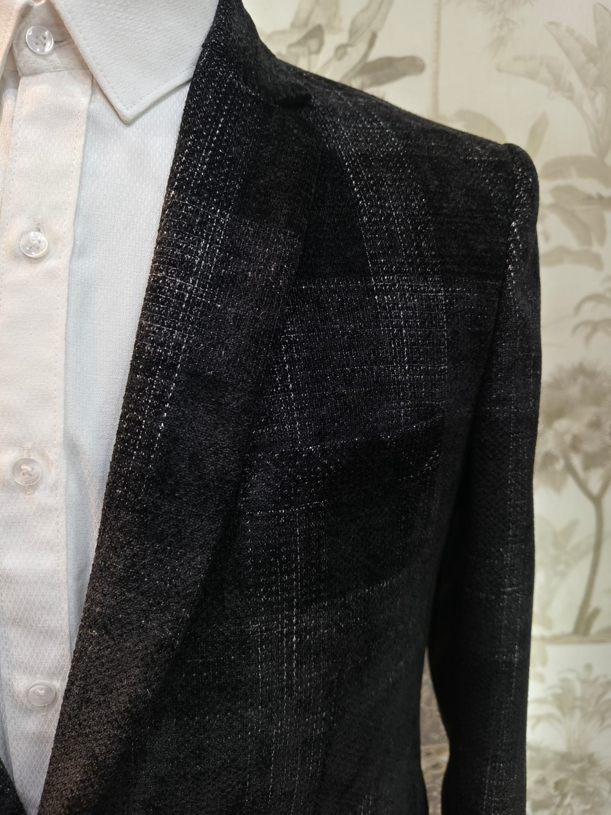 Black Check Blazer — Velvet Smooth Finish | Waak