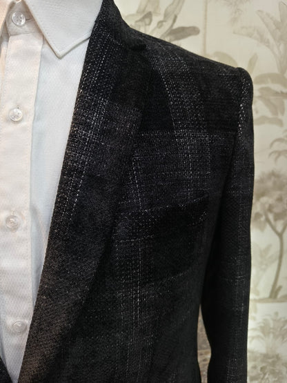 Black Check Blazer — Velvet Smooth Finish | Waak