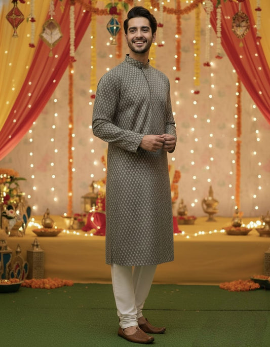 Festive Ease Digital Print and Embroidery Kurta Set | Waak