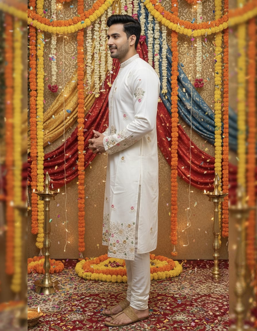 Sequence on Silk Kurta Set | Waak
