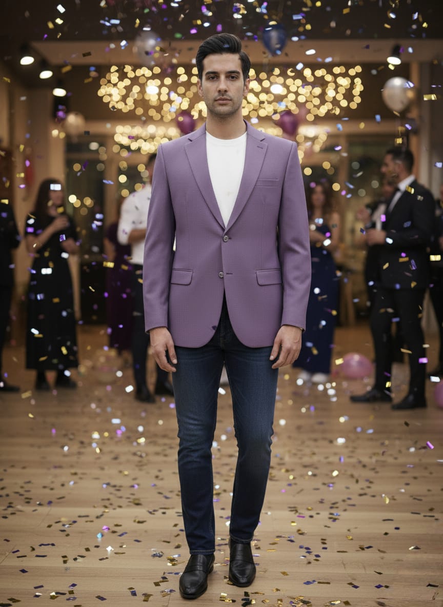 World is Yours Textured Blazer - Purple | Waak