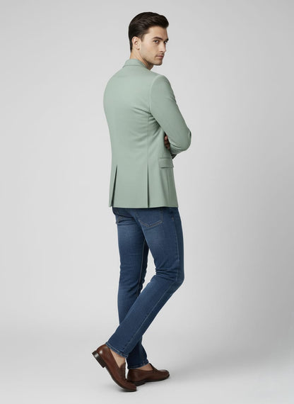 World is Yours Textured Blazer -| Waak S Green