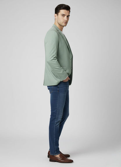 World is Yours Textured Blazer -| Waak S Green