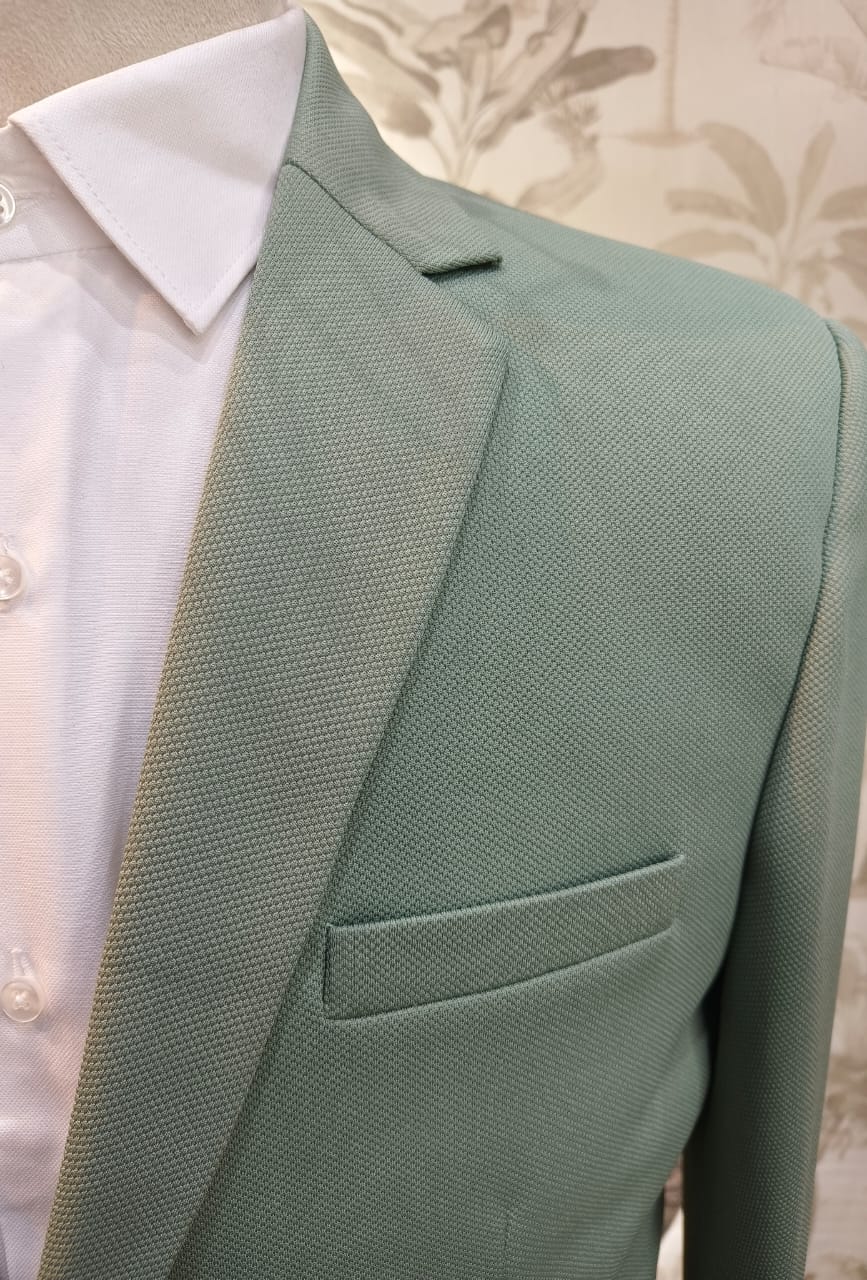 World is Yours Textured Blazer -| Waak S Green